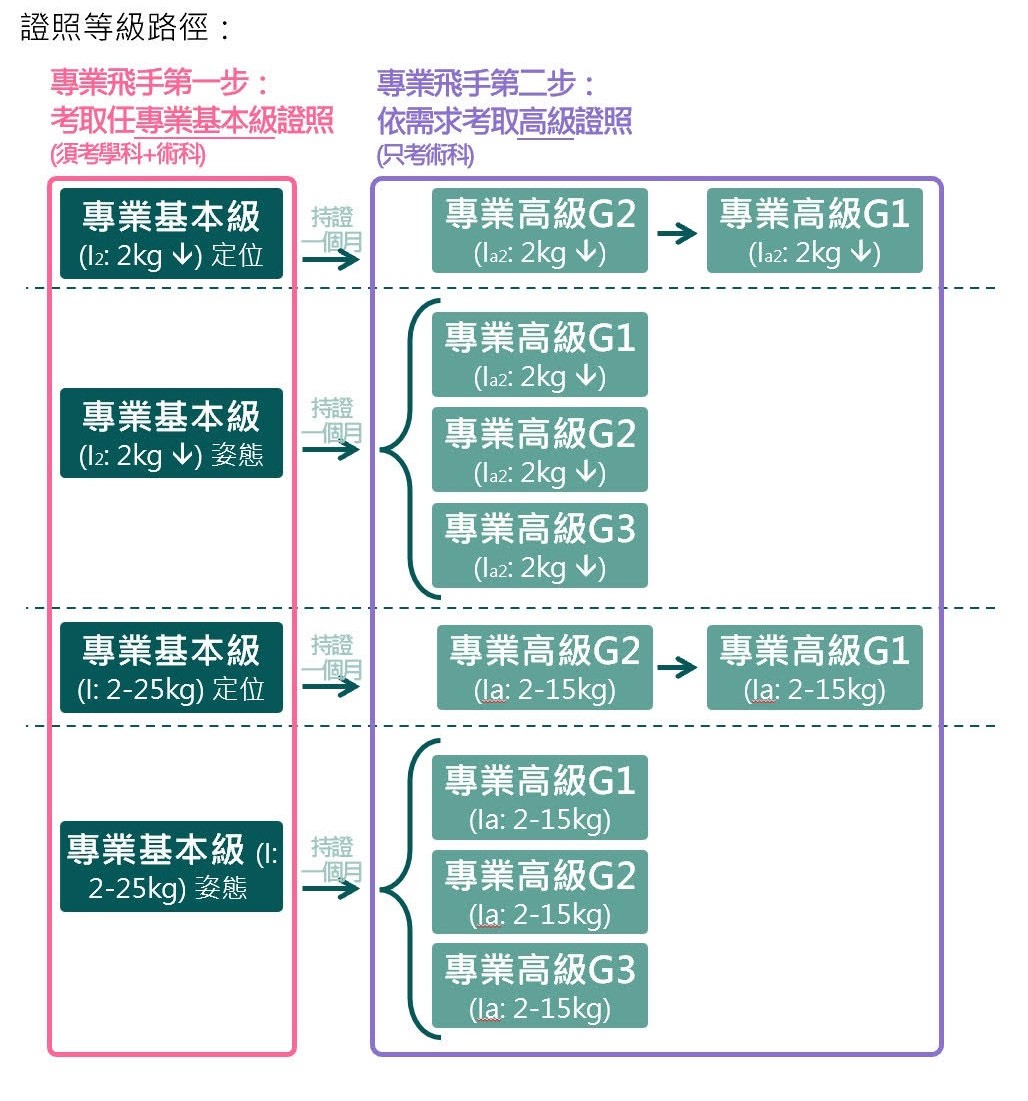 證照等級與重量級距升級路徑